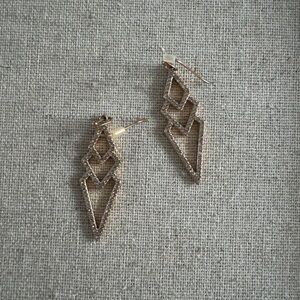Stella & Dot rose gold Pave Spear earrings